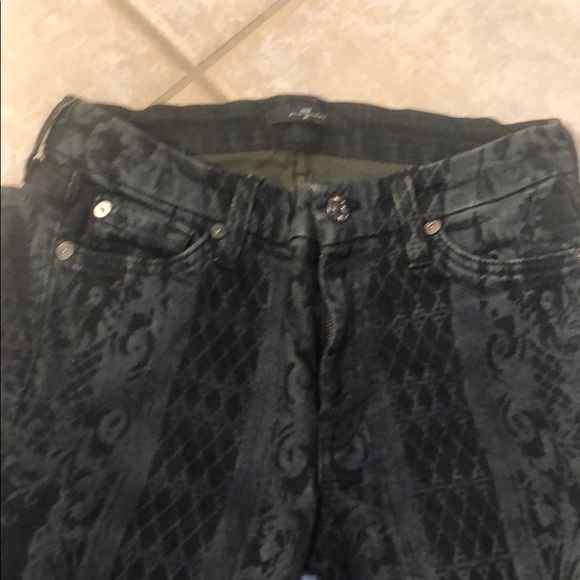 7 for all mankind black patterned skinny jeans - Picture 2 of 3